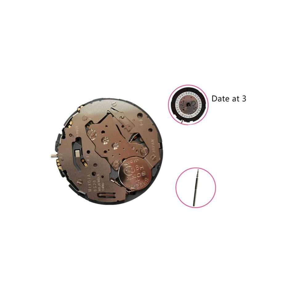 30.8mm Date@3 Watch Quartz Movement With Stem&Battery For Miyota OS20 Spare Part