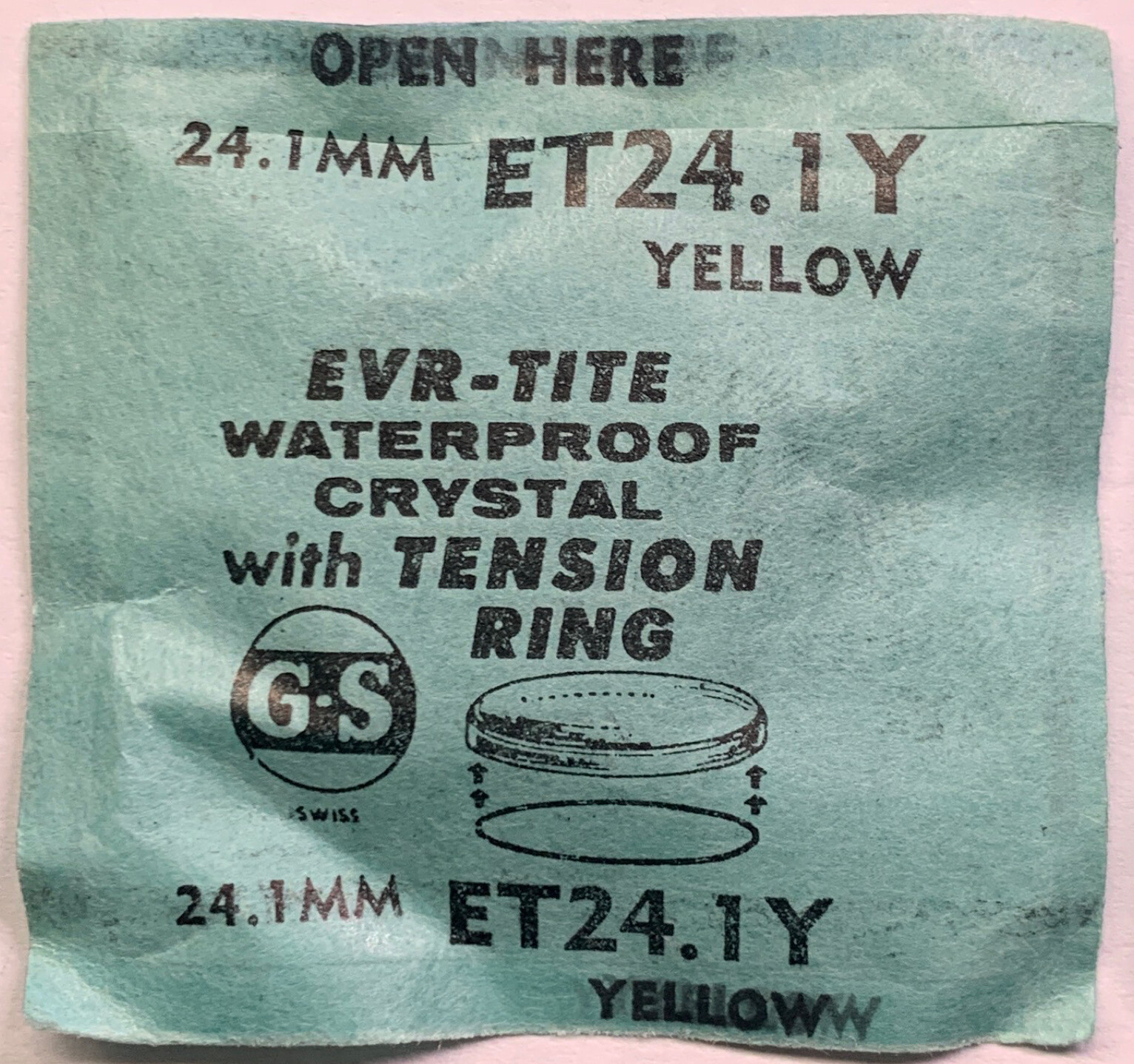 Original NOS G-S “ET” Wristwatch Crystals – Variations 24.1Y – 36.0Y Available!