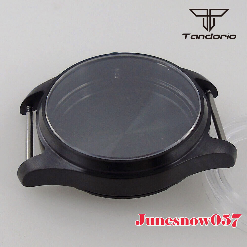39MM Polit Black PVD Watch Case Watch Hand Dial Set Fit For NH35A NH36A NH34 SKX