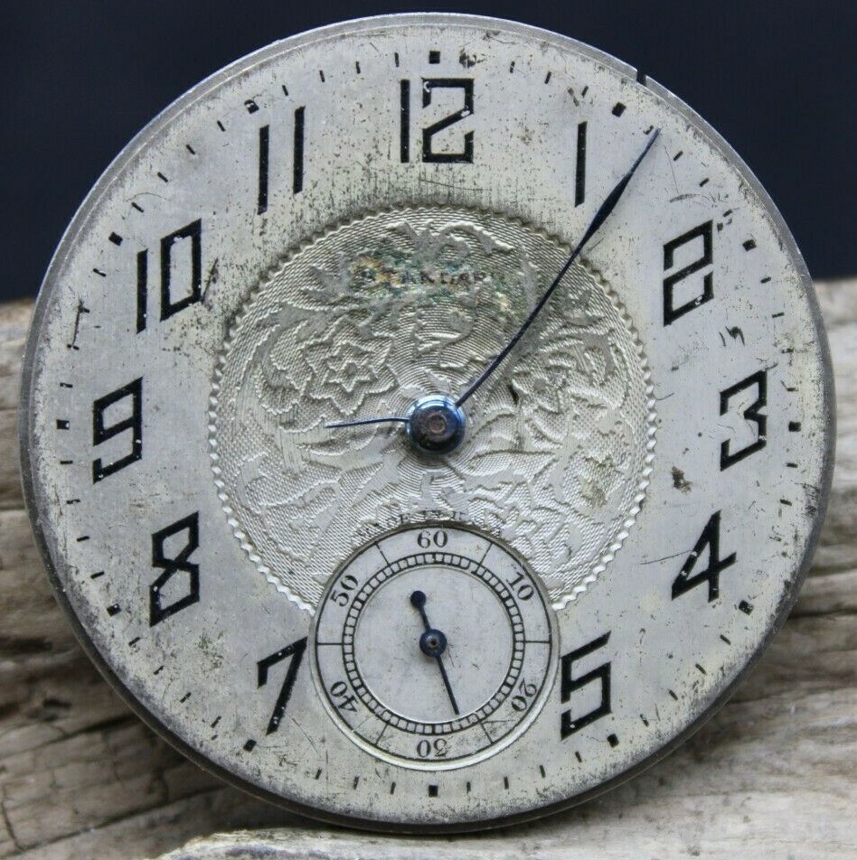 ANTIQUE NY STANDARD POCKET WATCH DIAL & FRAME 1011520 43mm (O3J)