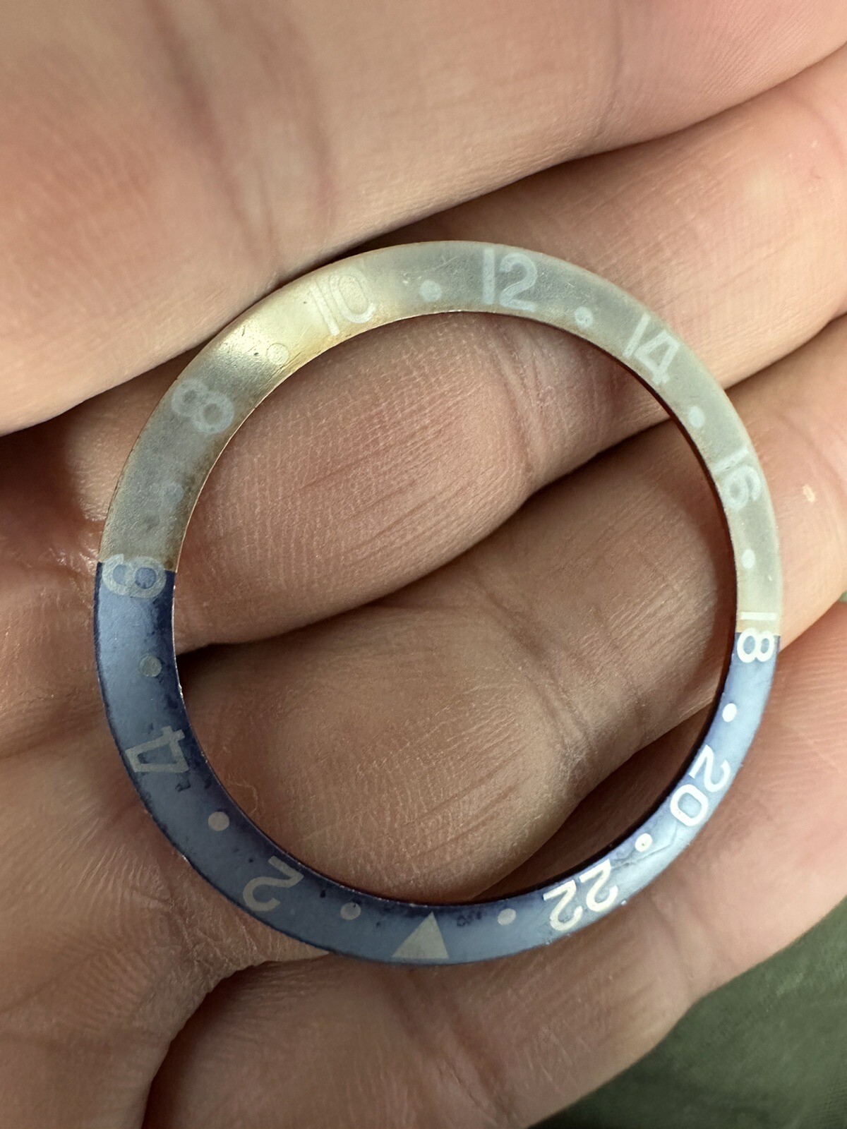 Genuine Rolex GMT 1675 Faded Ghost Pepsi Bezel Insert
