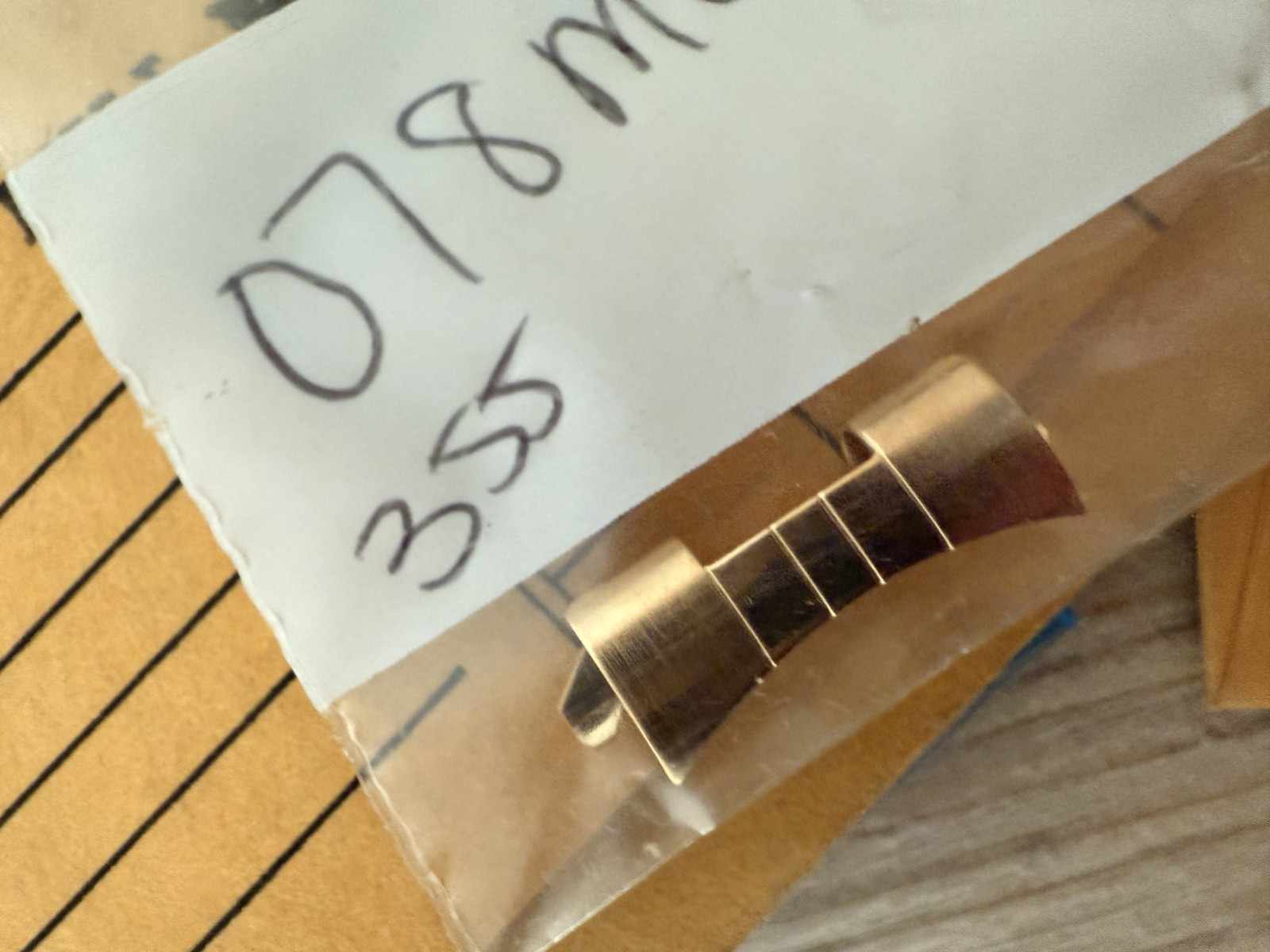 NEW VTG 1980’s Men’s Pulsar Watch Band Link End Piece Gold 18mm # 078MC EP