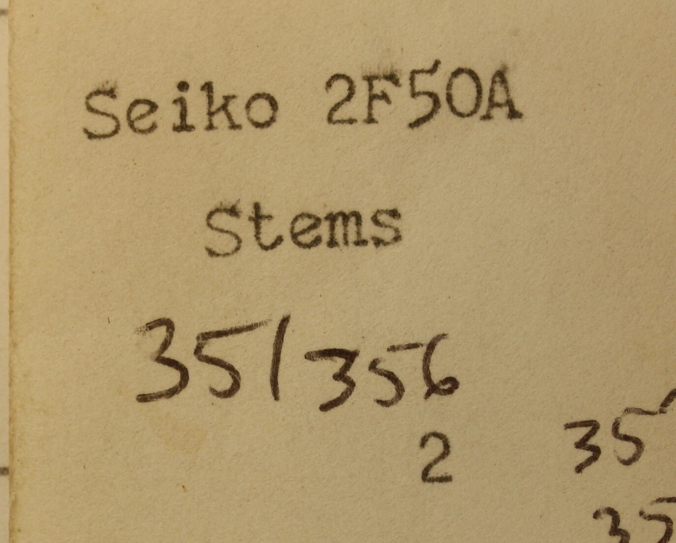 Seiko Stem Pt # 351356