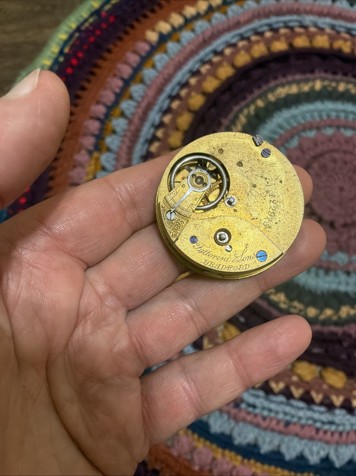 Antique Fattorini & Sons Bradford 44mm Pocket Watch Movement For Parts/Repair
