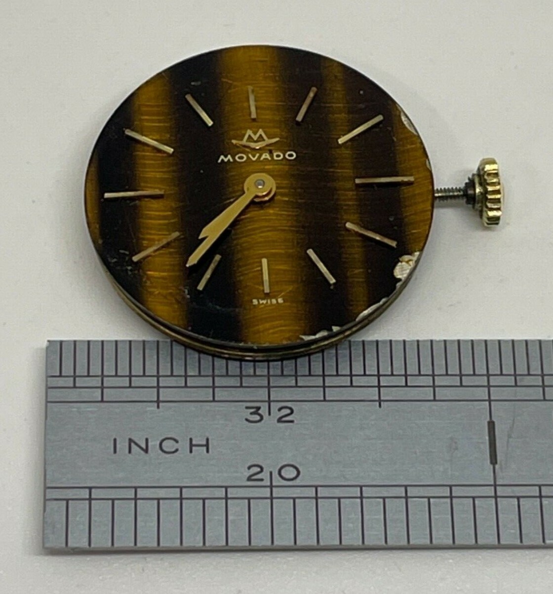 MOVADO MOVEMENT TIGERS EYE DIAL Swiss 19 Jewels