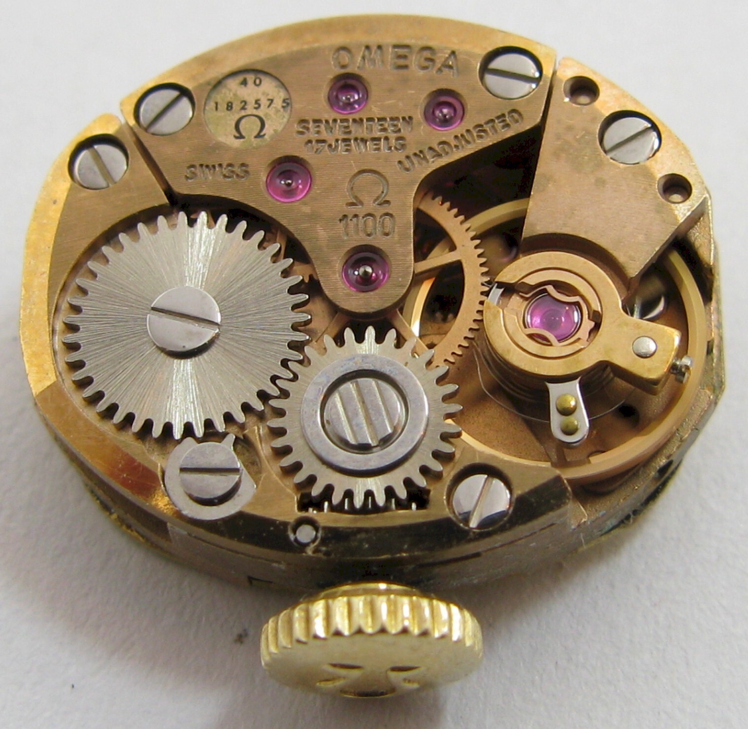 Lady Omega 1100 17 jewels watch movement & dial for part …
