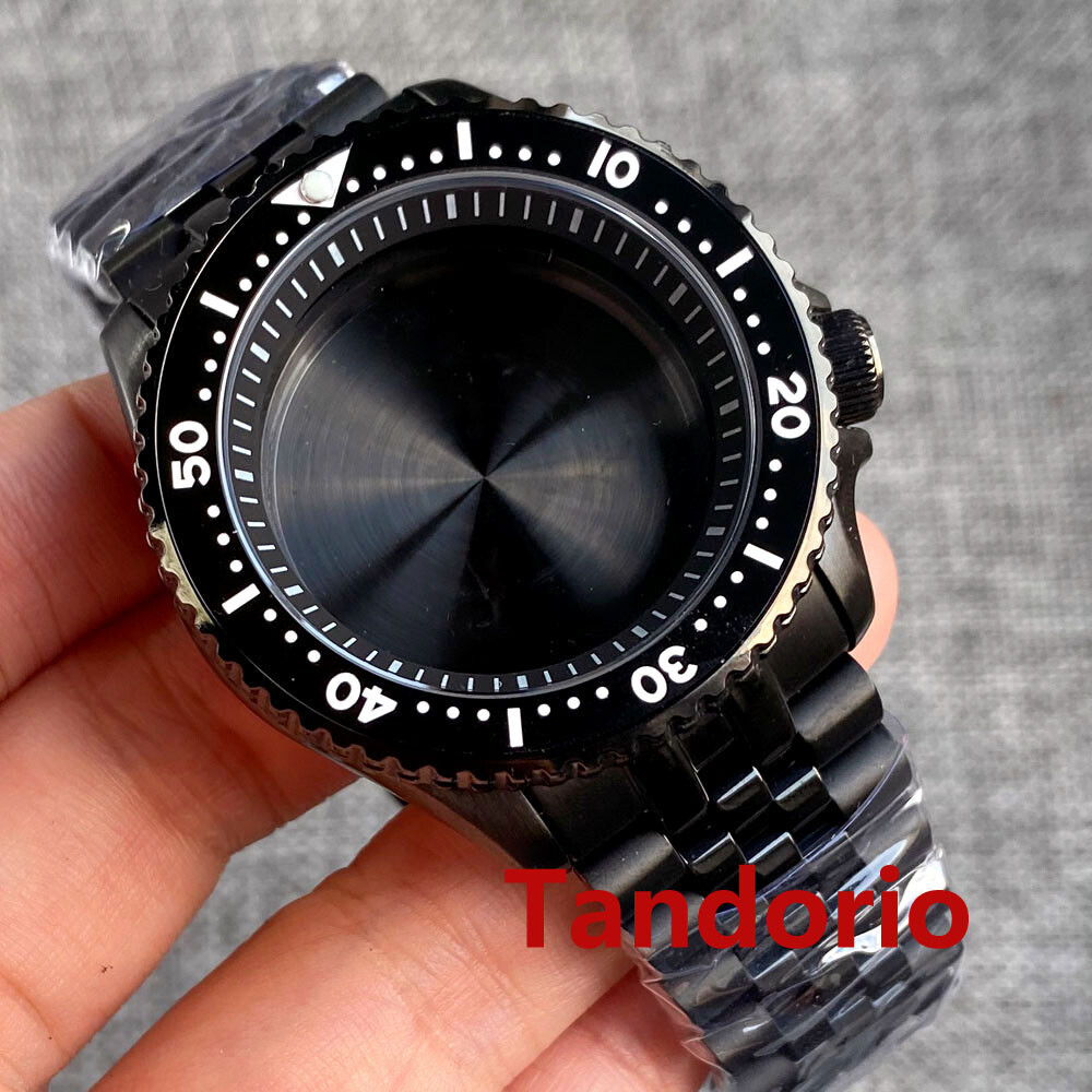 41mm Sapphire Glass Black PVD Case 20ATM Watch Case fit NH34A NH35A NH36A SKX007