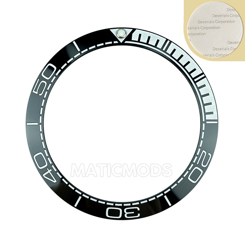 38mm Black with White Ceramic Sloped Bezel Insert for Master Sea SKX Mod