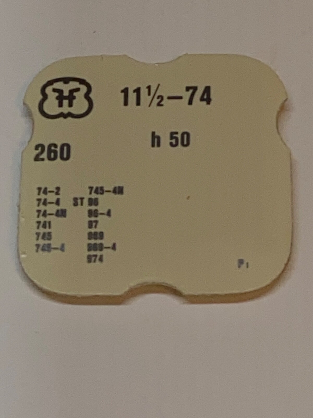 FHF Cal 74 – 745-4N ST 96 -974 Part 260 Minute Wheel NOS