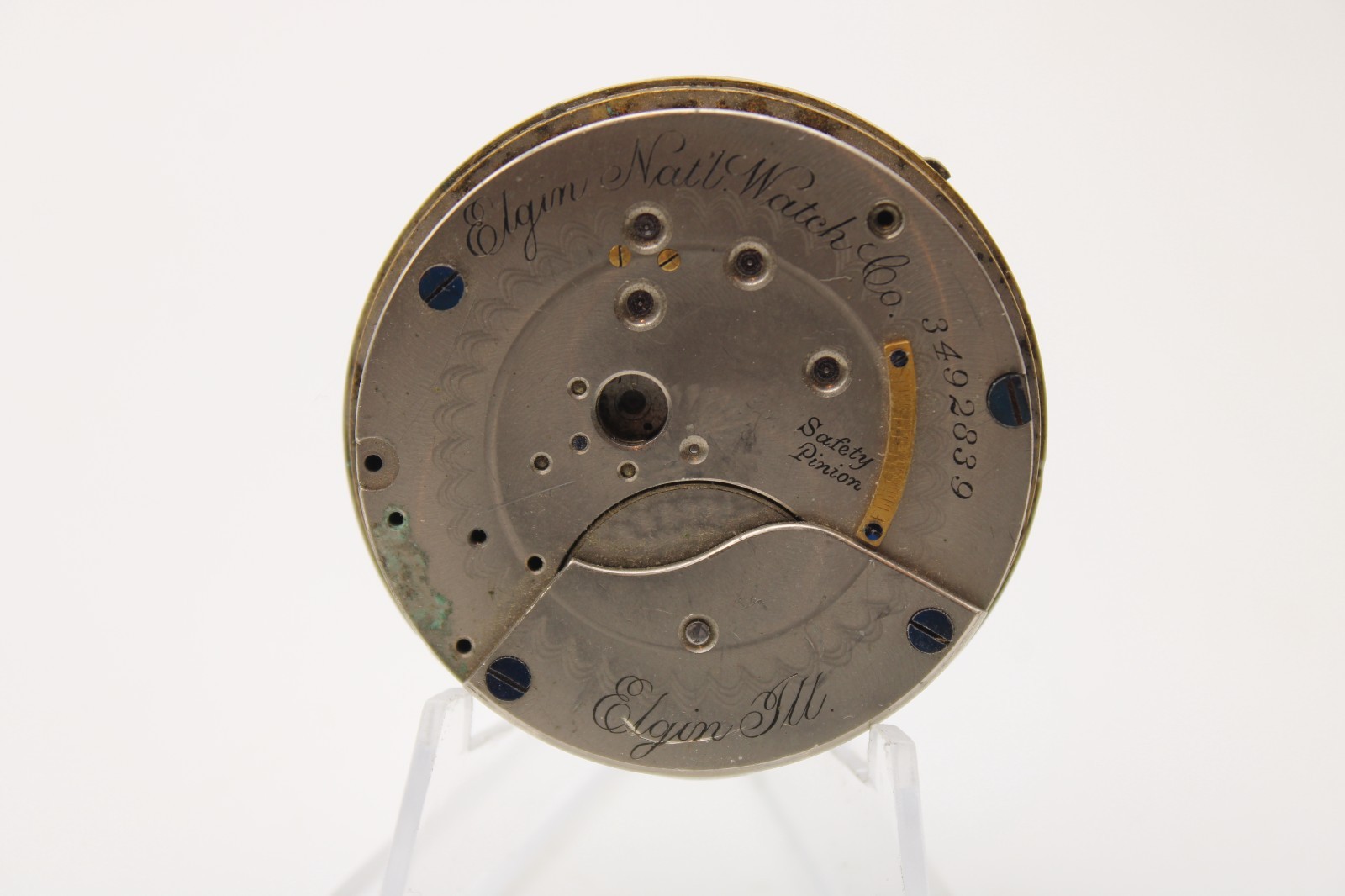 1889 ELGIN POCKET WATCH MOVEMENT 3492839 GRADE: 102 18s 11j (FM2)