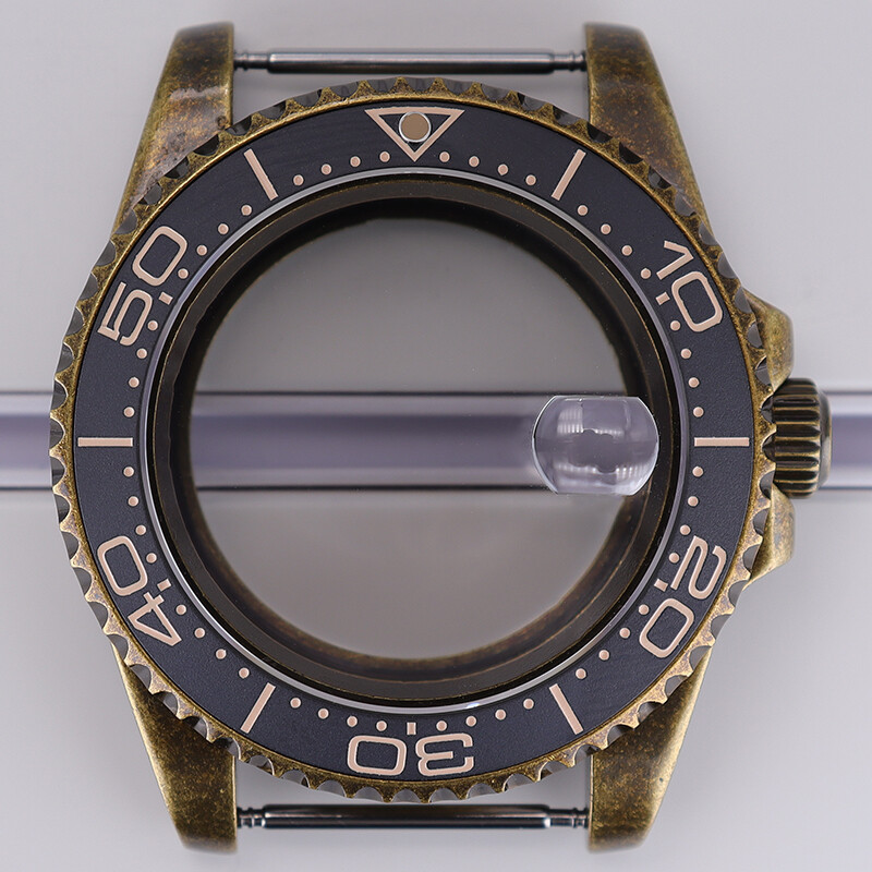 40mm Retro Bronze Watch Case+Sapphire Glass For Seiko nh35 Movement 28.5mm Dial