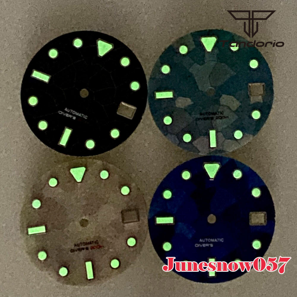 Accessories 29mm Blue/Black Red MDP Fritillaria Watch Dial Fit NH35A NH36A SKX