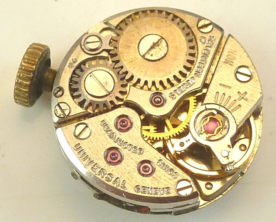Universal Geneve 13mm Wrist Watch Movement – Good Balance – Parts / Repair