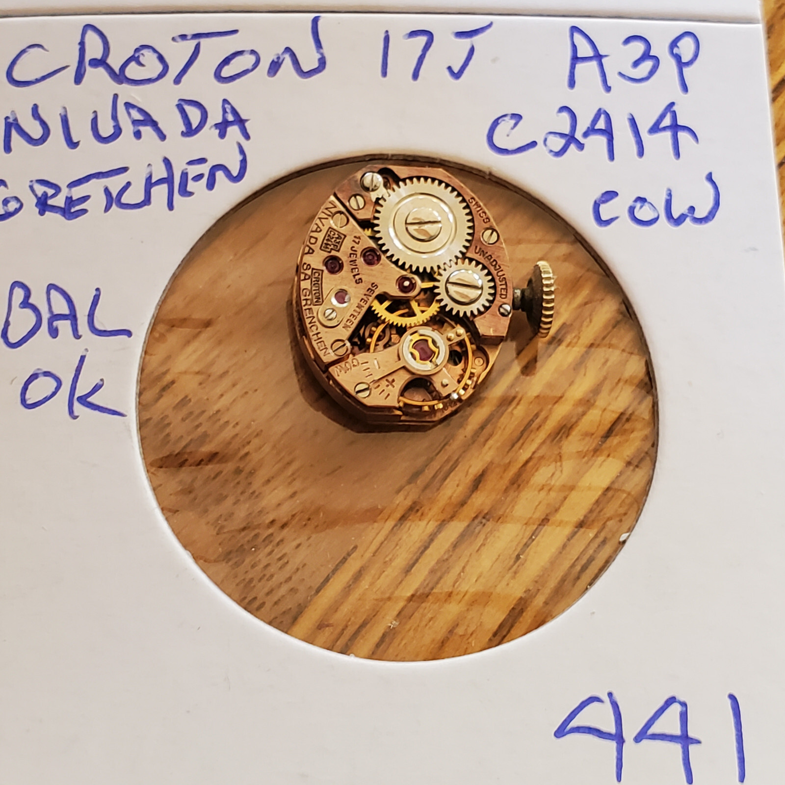 LADIES CROTON 17J A3P C2414 COW WATCH MOVEMENT #441
