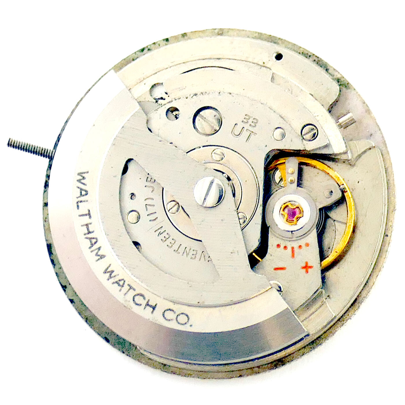 WALTHAM 17 JEWELS 33UT DIAL AND MOVEMENT FOR PARTS OR REPAIRS