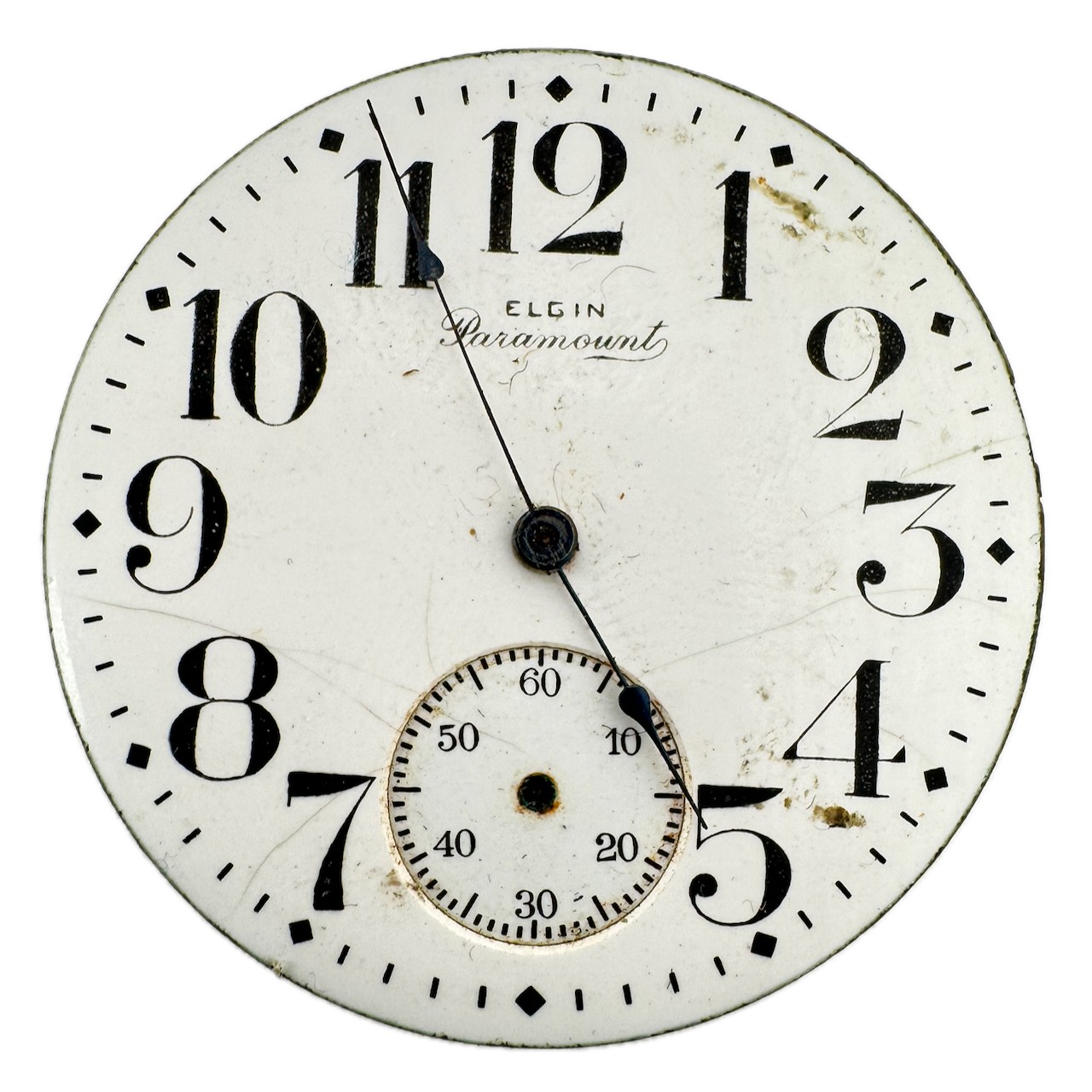 Vintage 16s 1927 Elgin 17J Mechanical Open Face Pocket Watch Movement 387 Runs