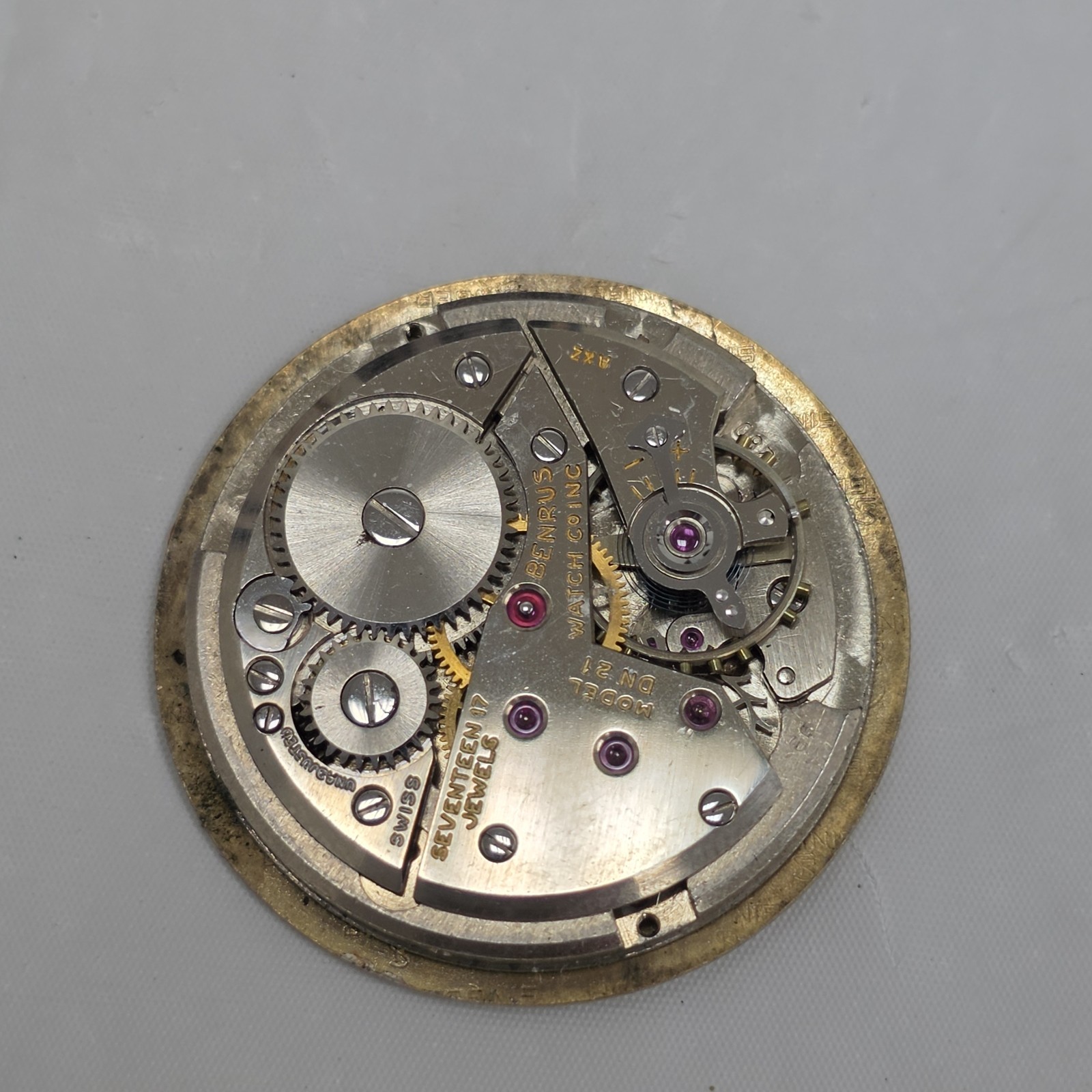 Vintage Benrus DN21 17 Jewels Mechanical Wrist Watch Movement