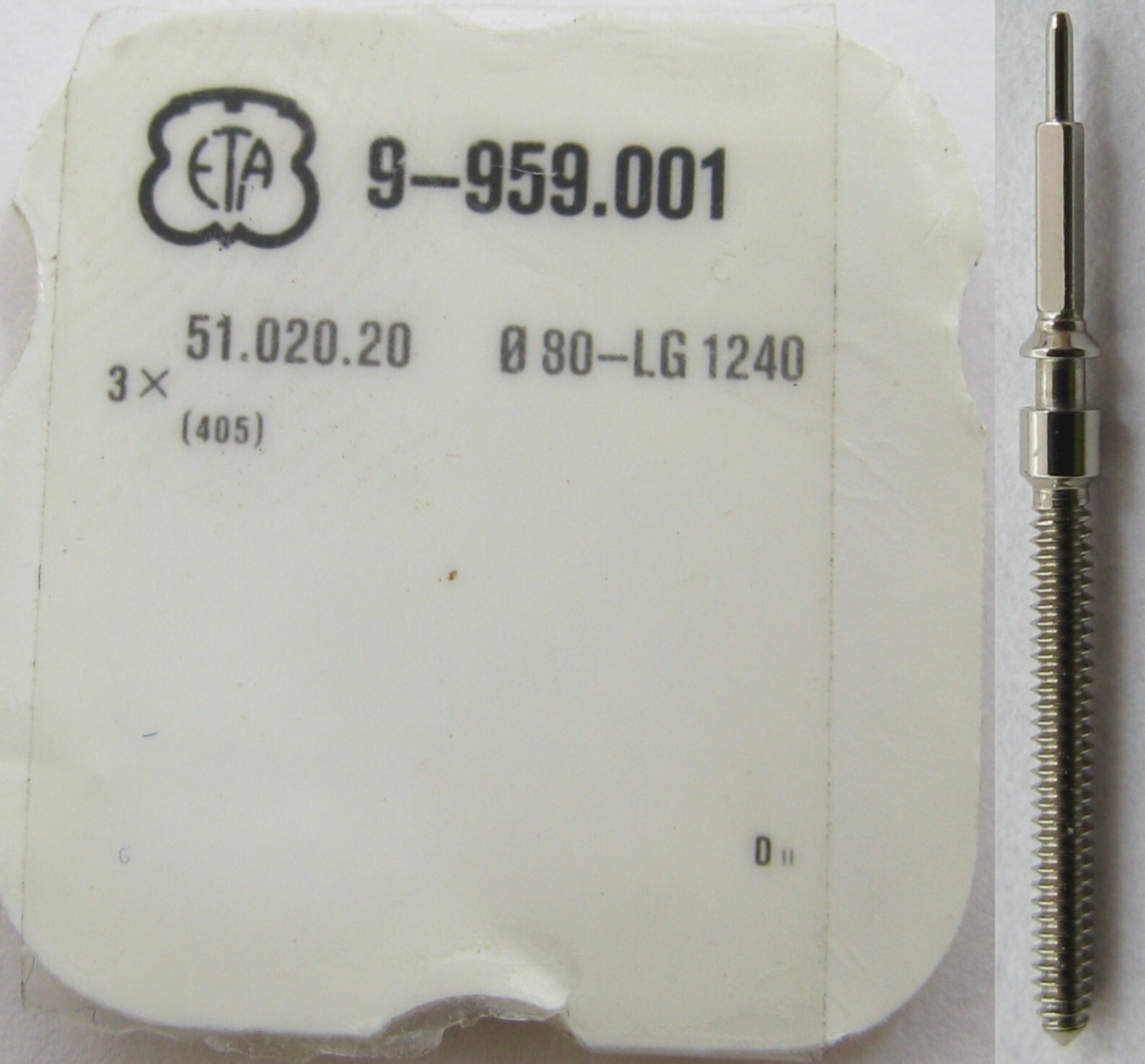Omega 1377 9100 Eta 959.001 ONE setting stem for watch one part tap 10