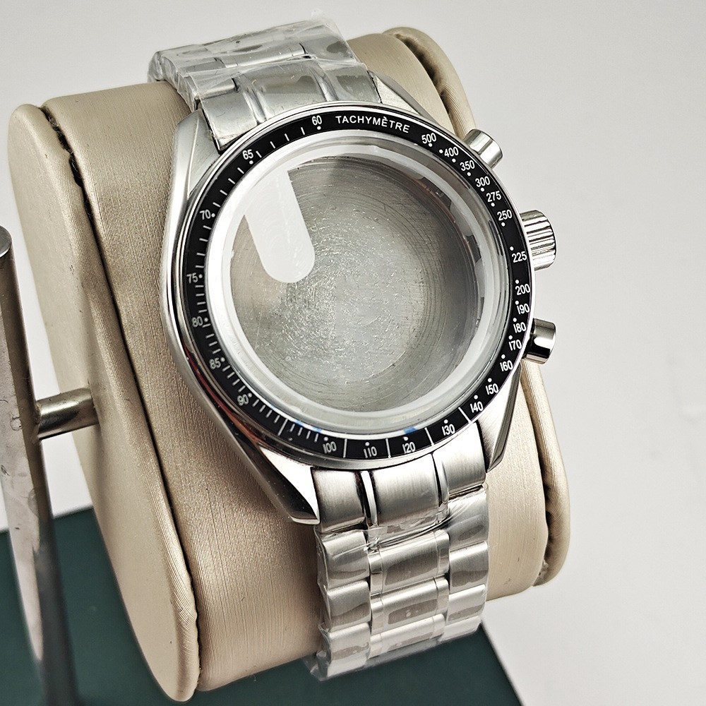 40mm Watch Case + Strap Set For VK63 VK64 Quartz Movement Steel