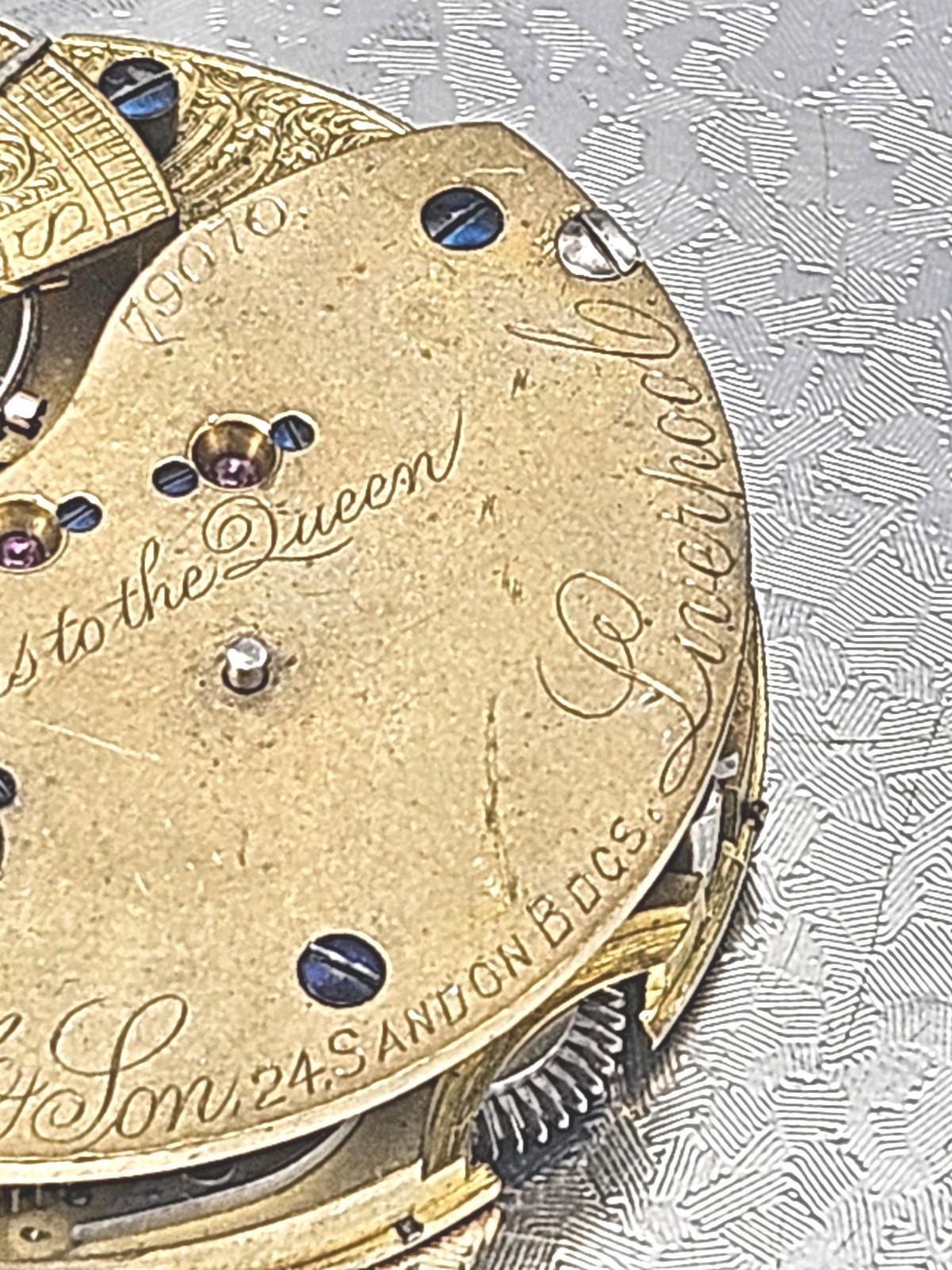 Antique Thomas Russell & Son English Lever Pocket Watch Movement Liverpool