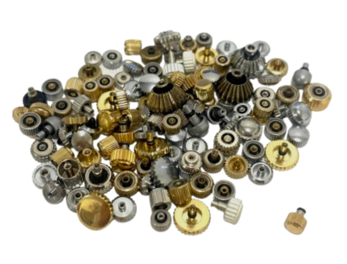 Lot Watchmakers 100 pcs Assorted Mixed Watch Crowns Various Size Repair/Replace