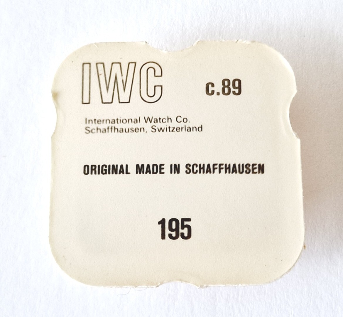 IWC c 89 # 195 Barrel Arbor New Factory Sealed Genuine Swiss