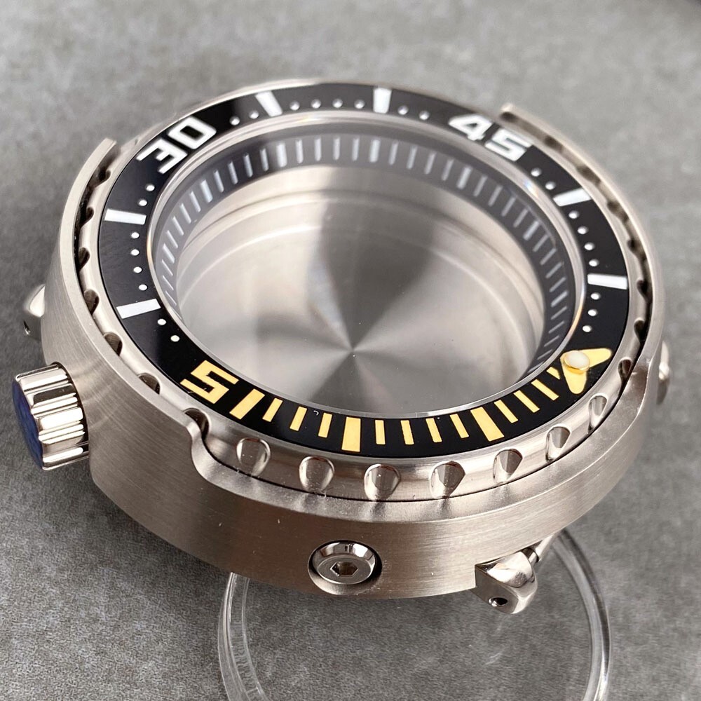 47mm Tandorio Solid 316L Steel Sapphire Watch Case 200M Waterproof 4 o’clock