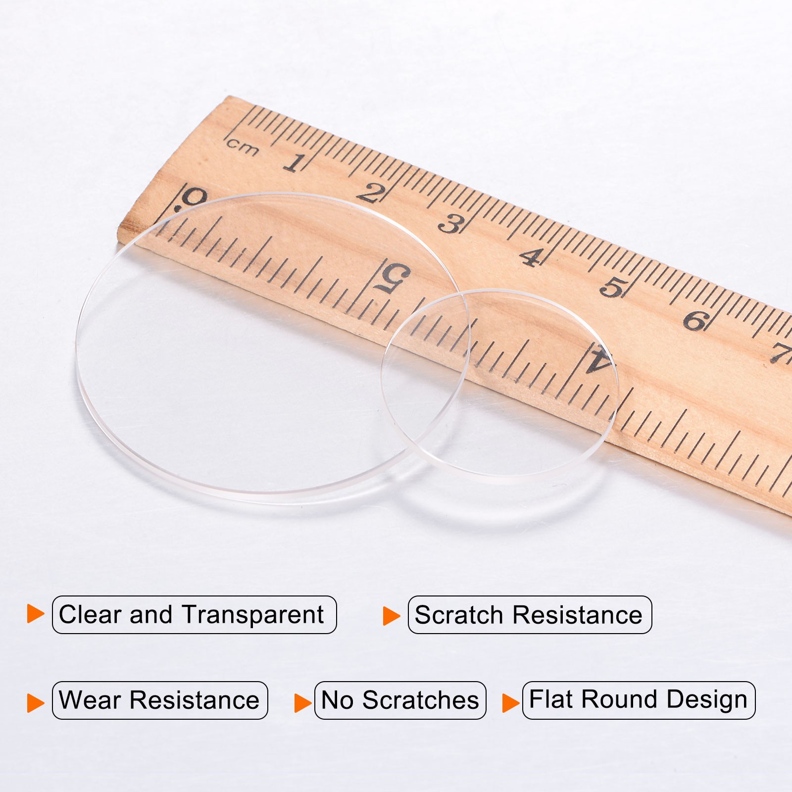 Watch Crystal Glass Lens 36mm Dia 1.5mm Thick Flat Round Sapphire Replacement