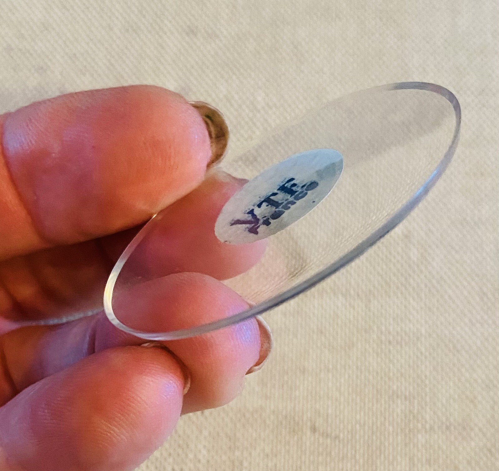 Antique VTF FRANCE Watch Glass Crystal Domed BEVELED 46.2mm DIAMETER 1.5mm THICK