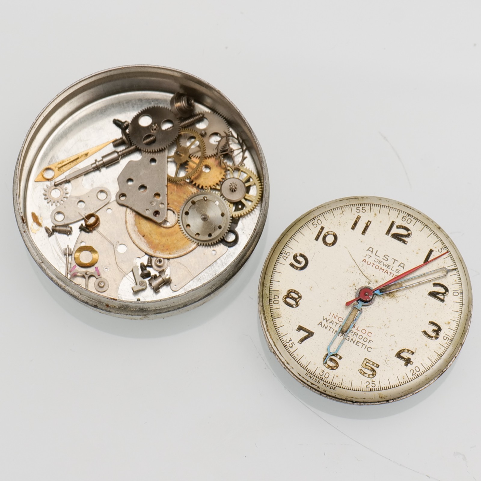 Vintage Automatic Bidynator Felsa 690 Movement Watchmakers Parts Repairs Spares