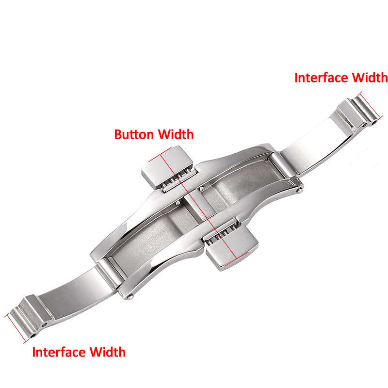Watch Part Butterfly Buckle Fit Stainless Steel Strap for 3-6mm * 15-27mm