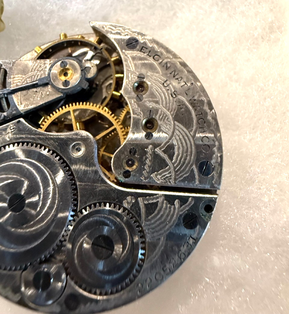 1919 Elgin National Watch Co 15 Jewel Pocket Watch Movement Serial 22052631