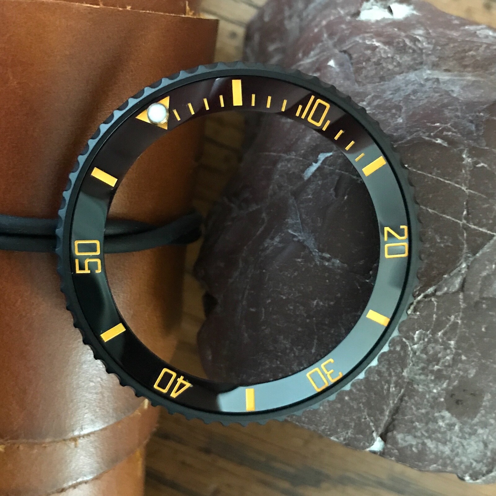 Sub Style Bezel+Black w/ Yellow Ceramic Insert for Seiko SKX007 SRPD~US Seller