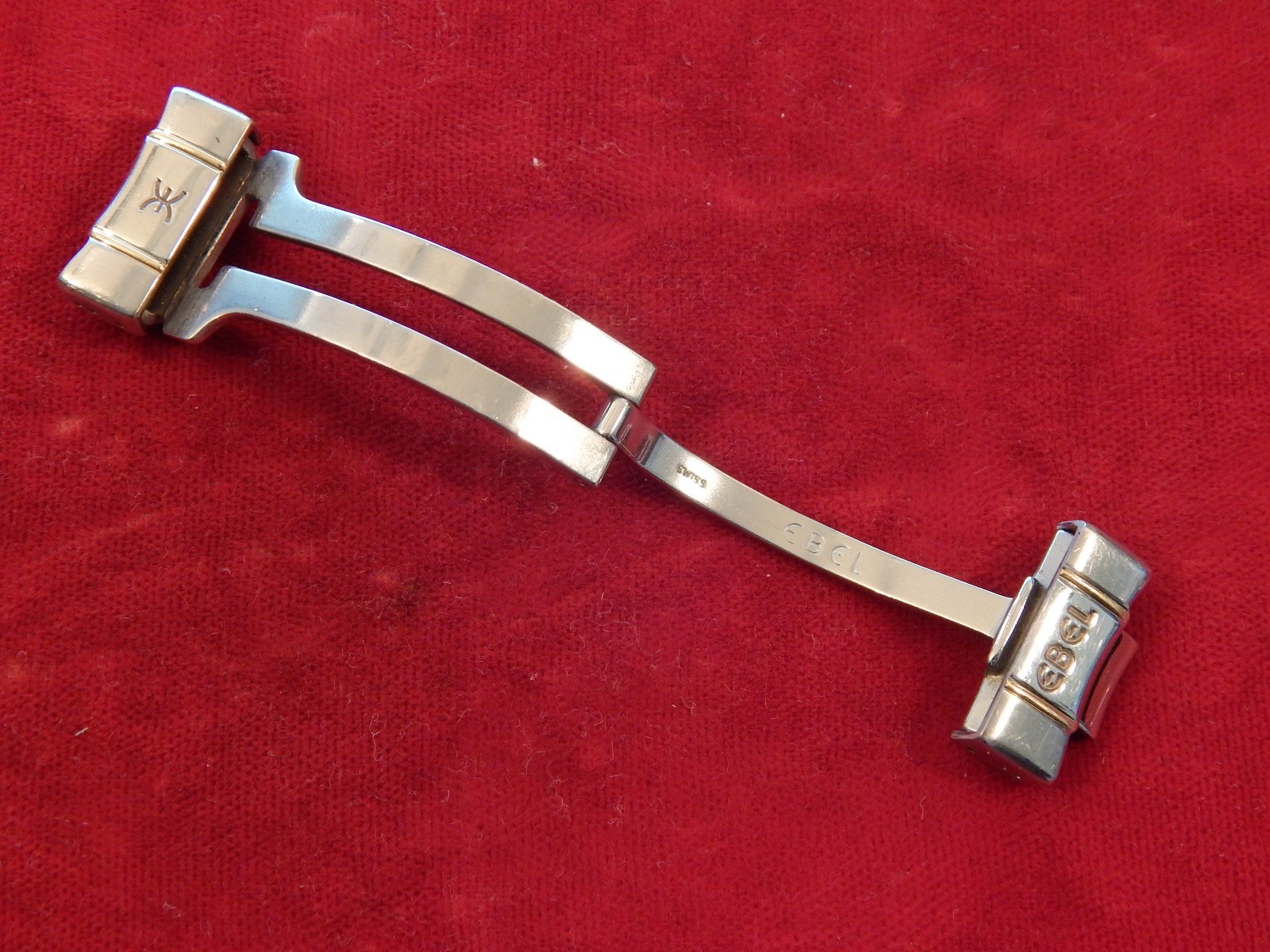 GENUINE EBEL 18K /STAINLESS STEEL 1911 19MM 20MM BAND BRACELET DEPLOYMENT BUCKLE