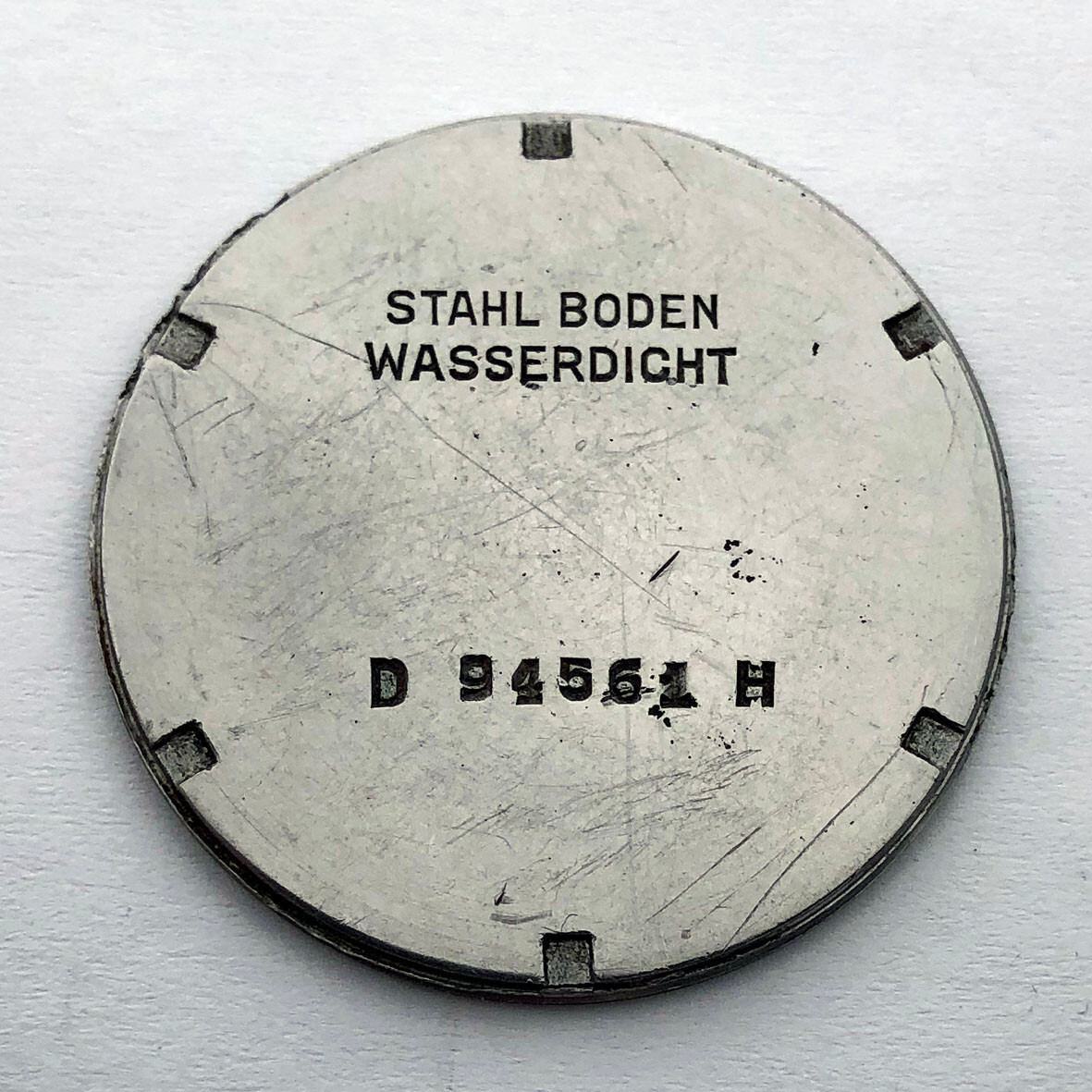 Rare For Part Steel BACK COVER CASE Military Wristwatch German Army DH WW2