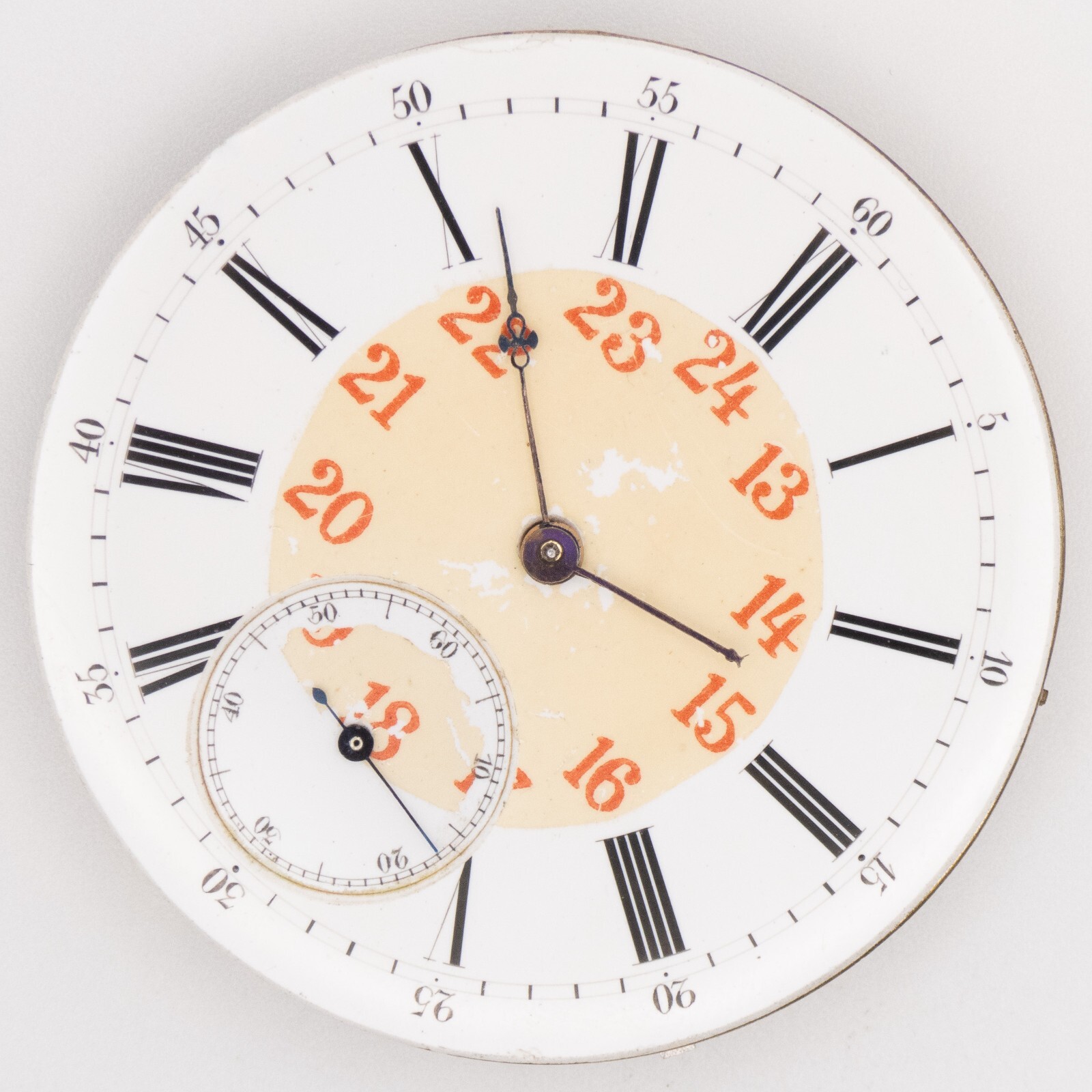 Unsigned Swiss 43.2 x 9.7 mm Key Wind Antique Pocket Watch Movement, Keeps Time