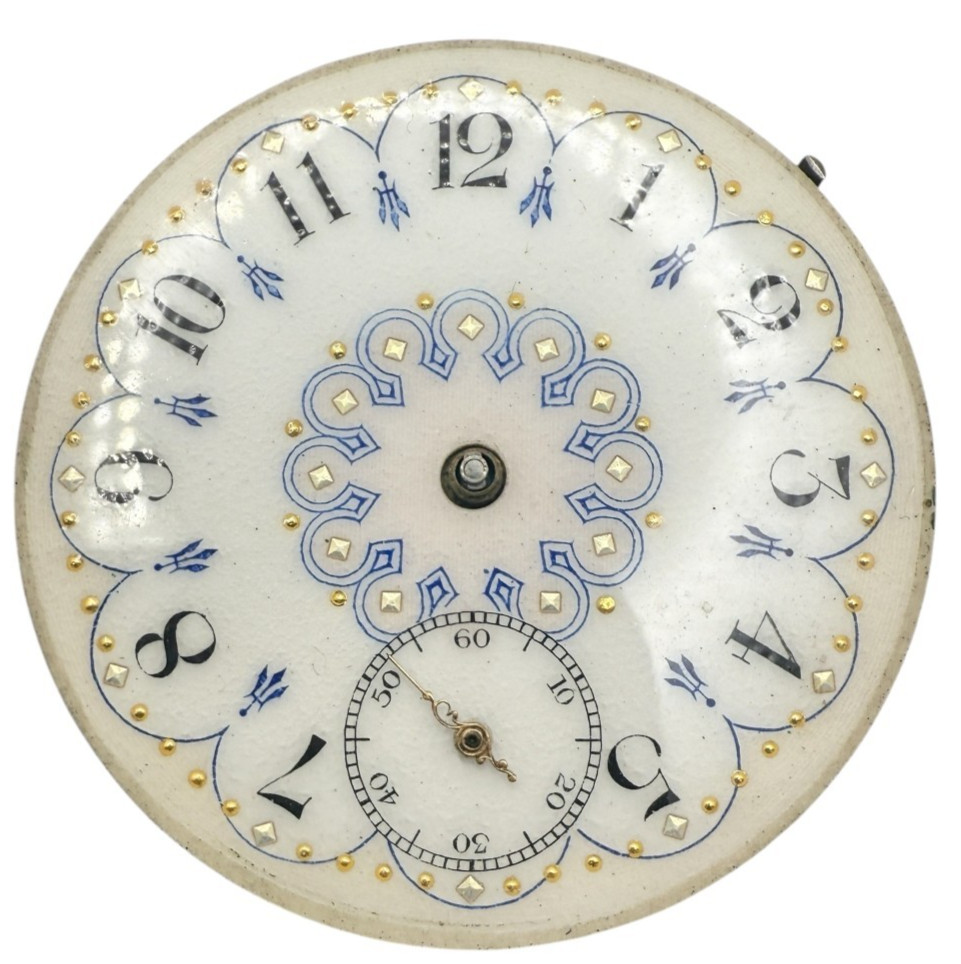 Antique 1800s Fancy Dial Fusee Pocket Watch Movement