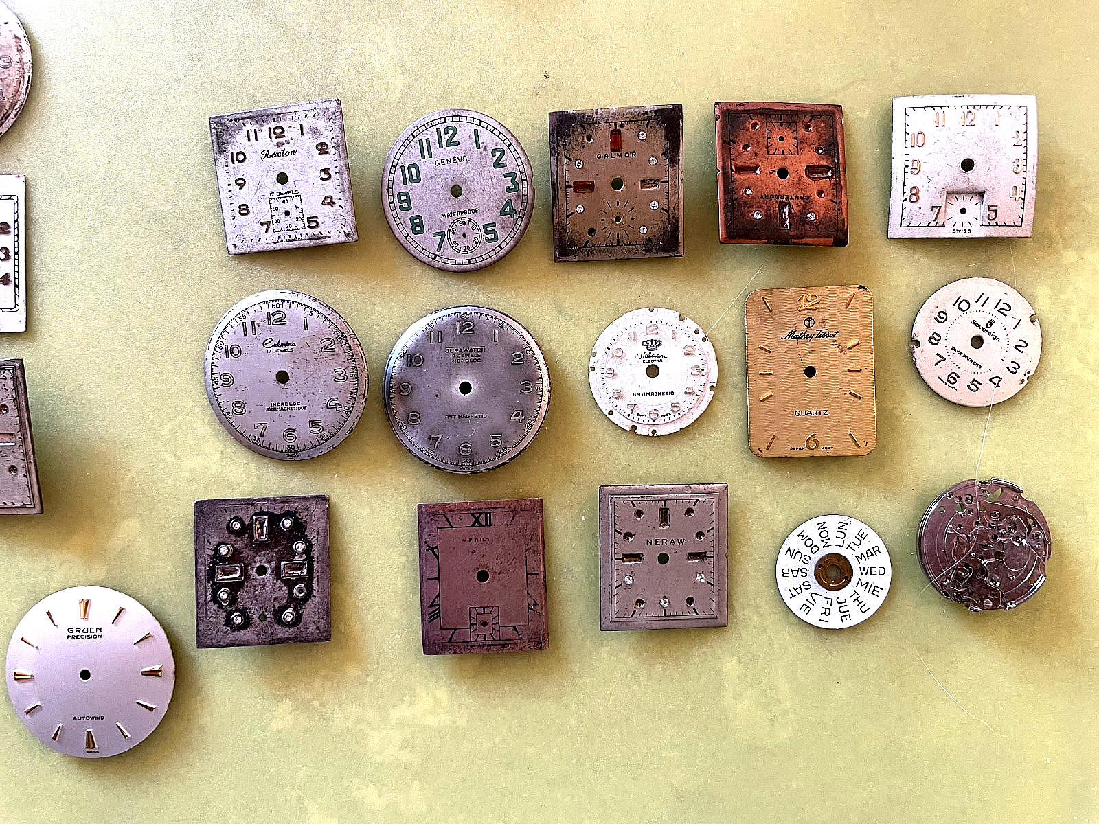 Lot of 39 Vintage Watch Dials Faces Mixed Shapes Steampunk Craft Parts