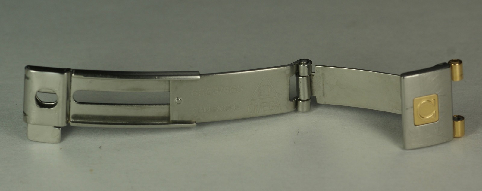 Genuine OMEGA 6553/865 Bracelet Band Buckle 18K Gold Stainless Steel Ladies 12mm