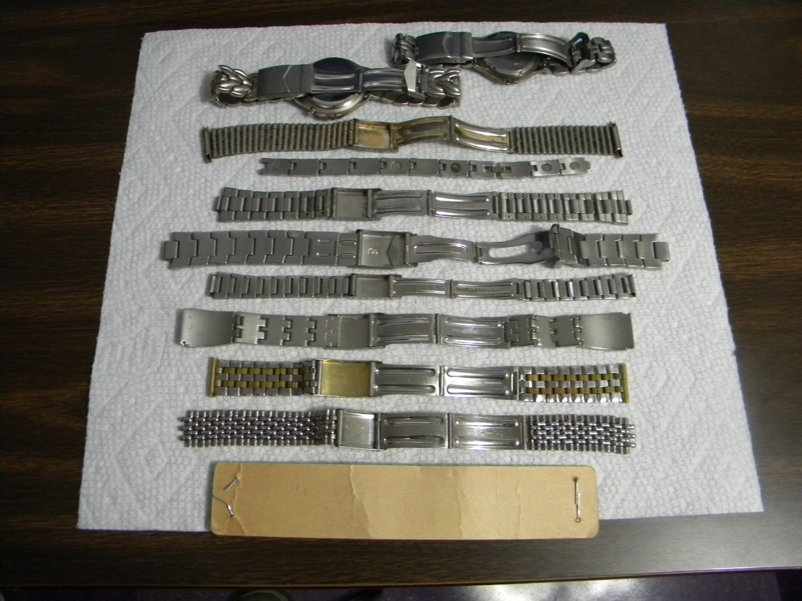 Lot of 11 Men’s Ladie’s Stainless or Other Watch Bands with Deployment Clasps #2