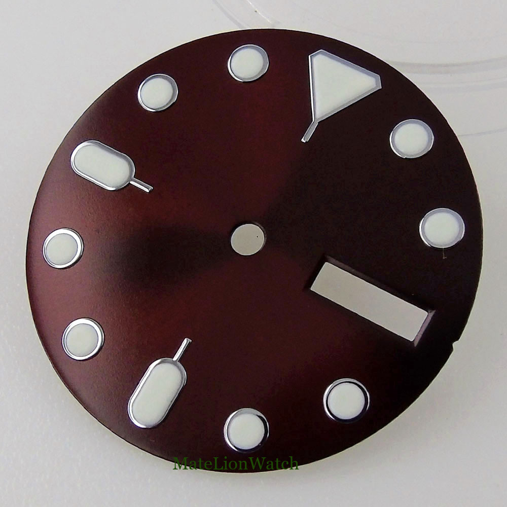 28.5mm Watch Dial Watch Face Fit For NH36/NH36A Automatic Movement Green Lume