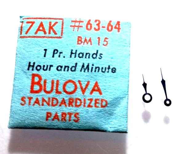 Bulova 7AK Watch Hands Blue Modern 15 watch part #63-64 “SEE INTERCHANGE”