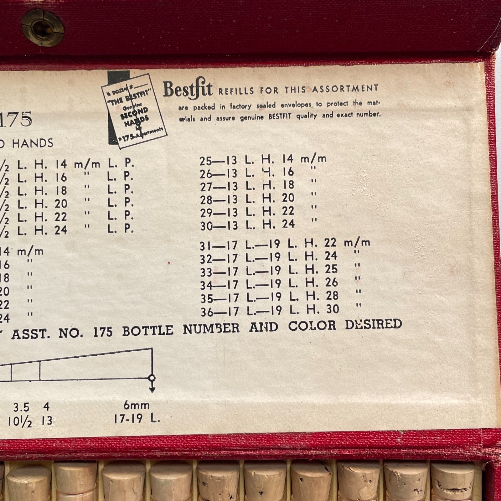 THE BESTFIT Watch Second Hand Assortment Kit 175 Metric Gauged Vintage Parts