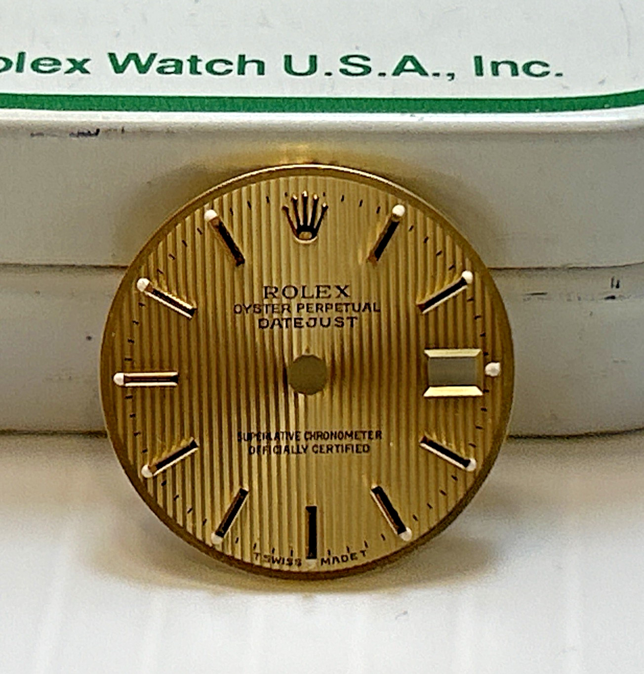 Rolex Ladies Datejust 26mm Champagne Tapestry Non-Numeric Quickset Watch Dial