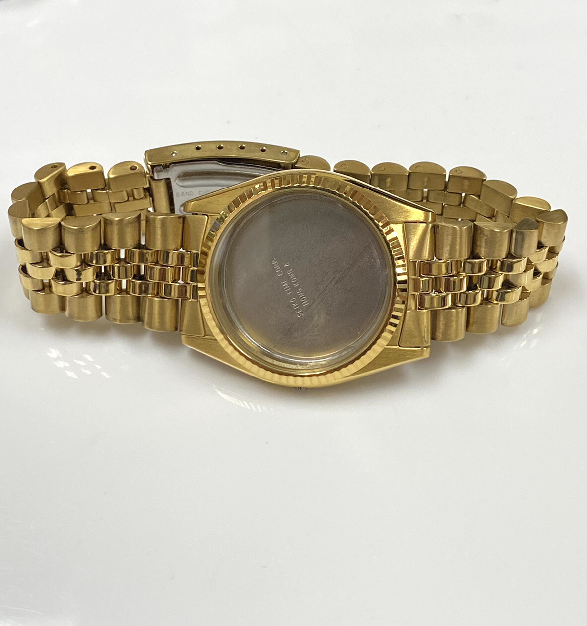 Original Seiko 7N43-8111/8119 Gold Tone Quartz Watch Case w/ Bracelet