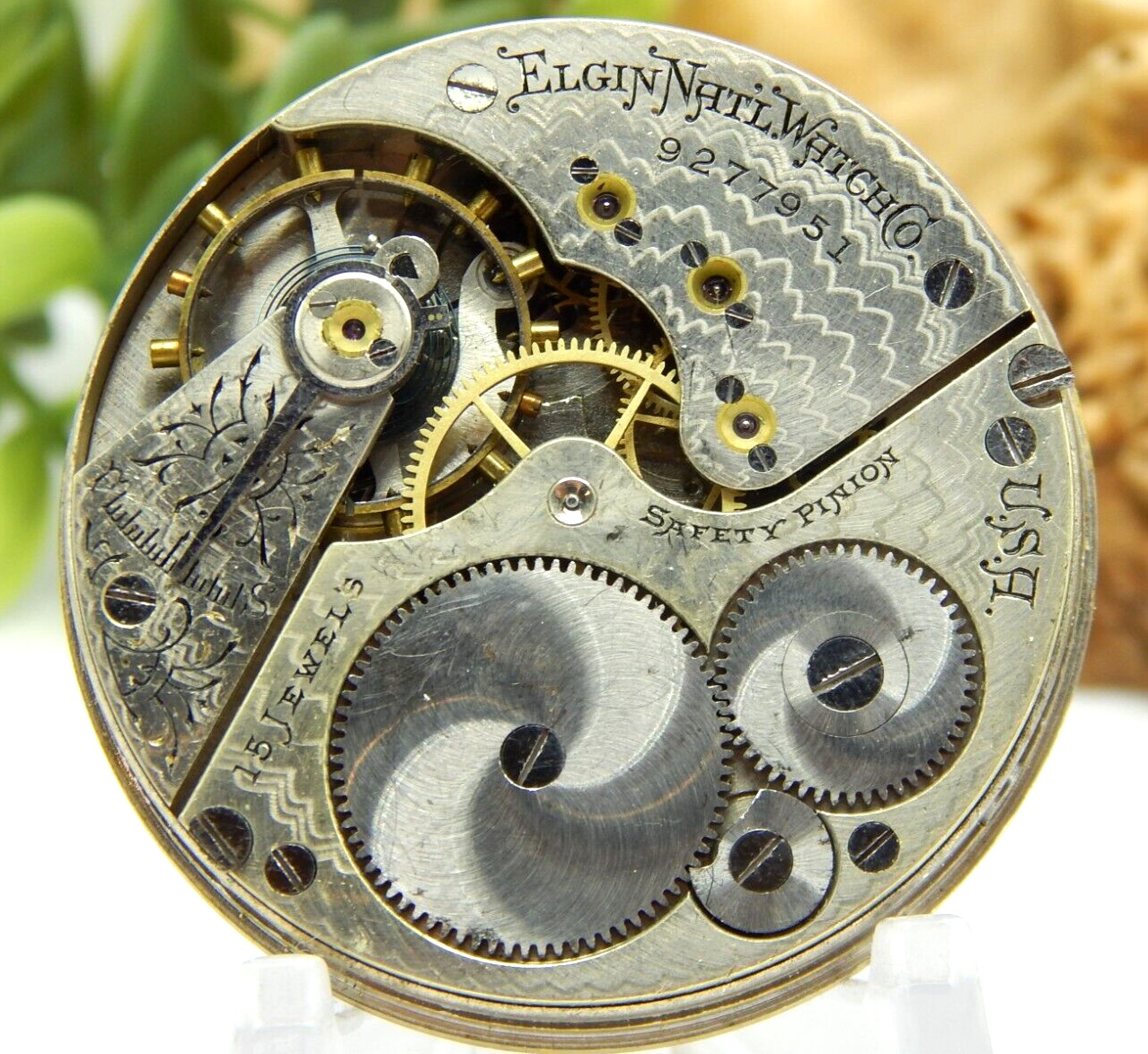 Antique Pocket watch movement Elgin grade 220 M6 16 size 15 jewel circa 1901