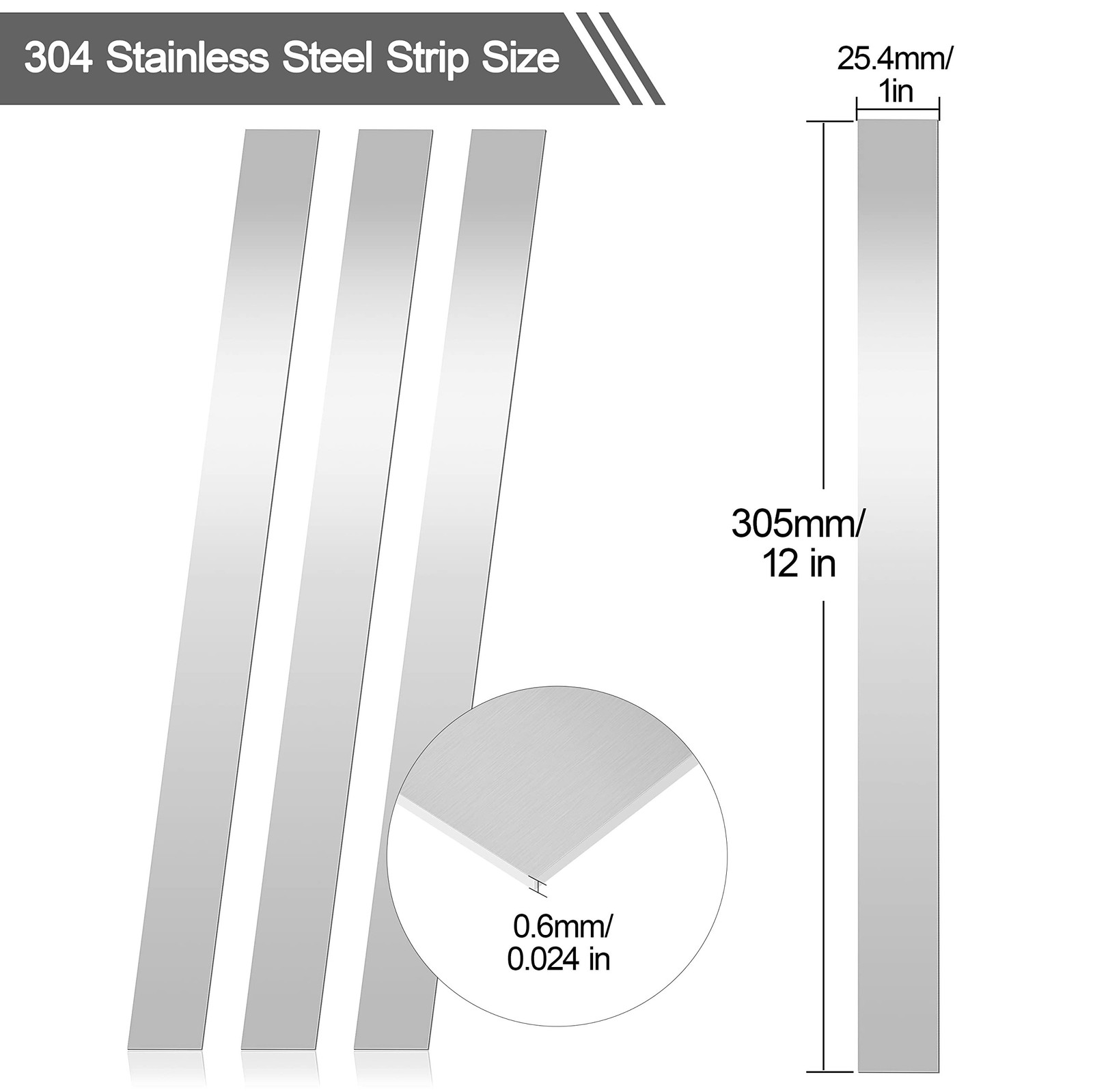 10 Pieces 304 Stainless Steel Strips, Stainless Steel Sheet Metal Shim Stock,…