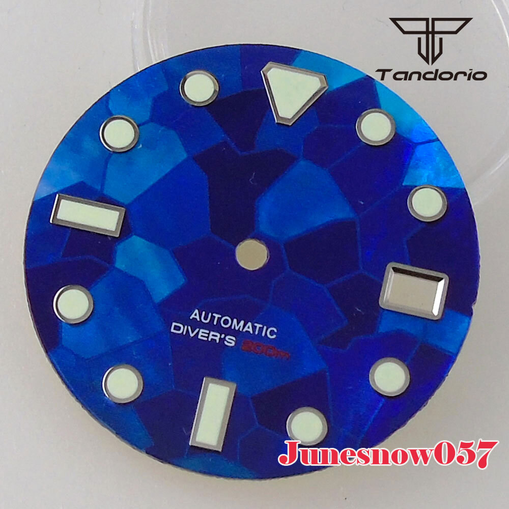 Accessories 29mm Blue/Black Red MDP Fritillaria Watch Dial Fit NH35A NH36A SKX
