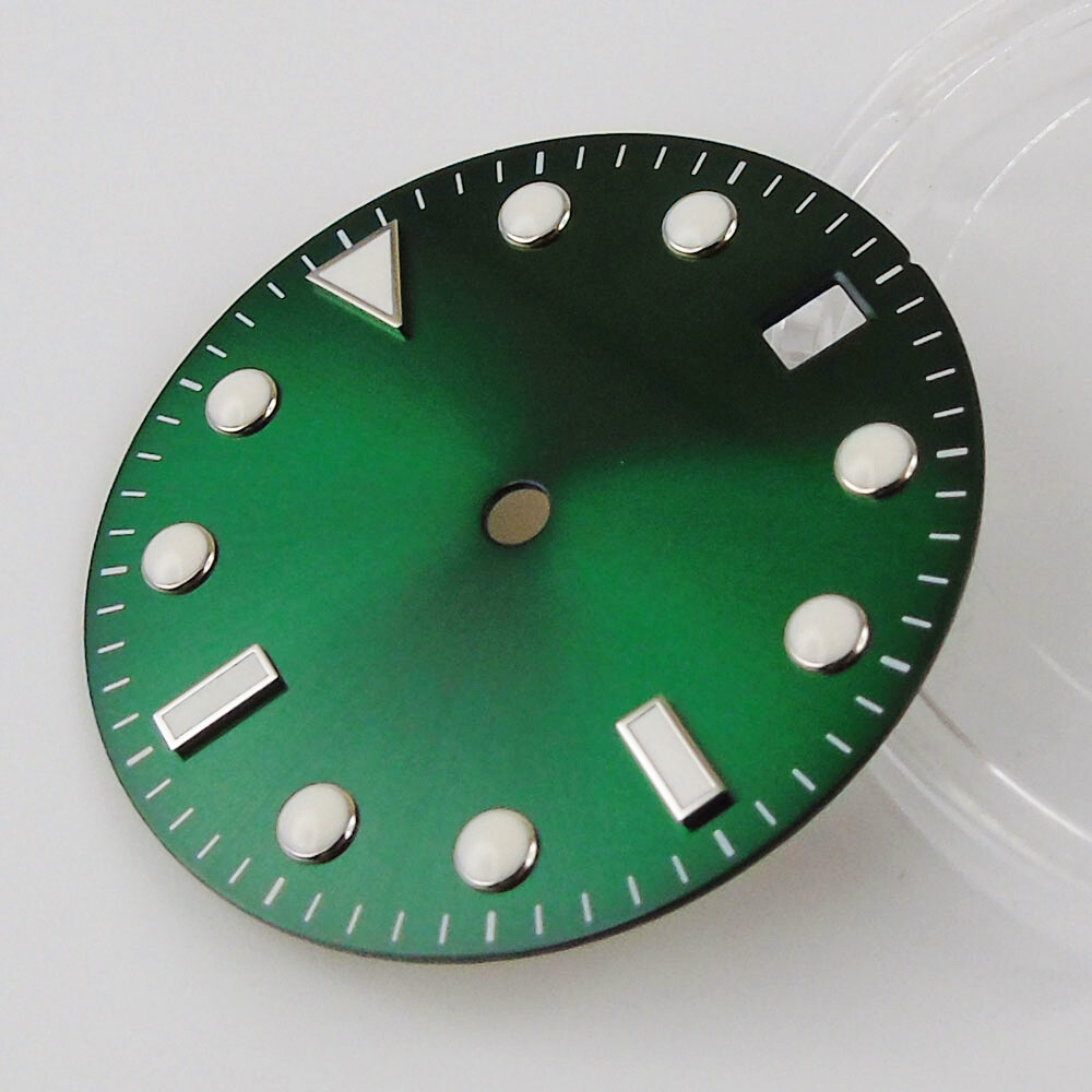 Black blue green white 28.5mm watch dial fit for NH35A Automatic movement date