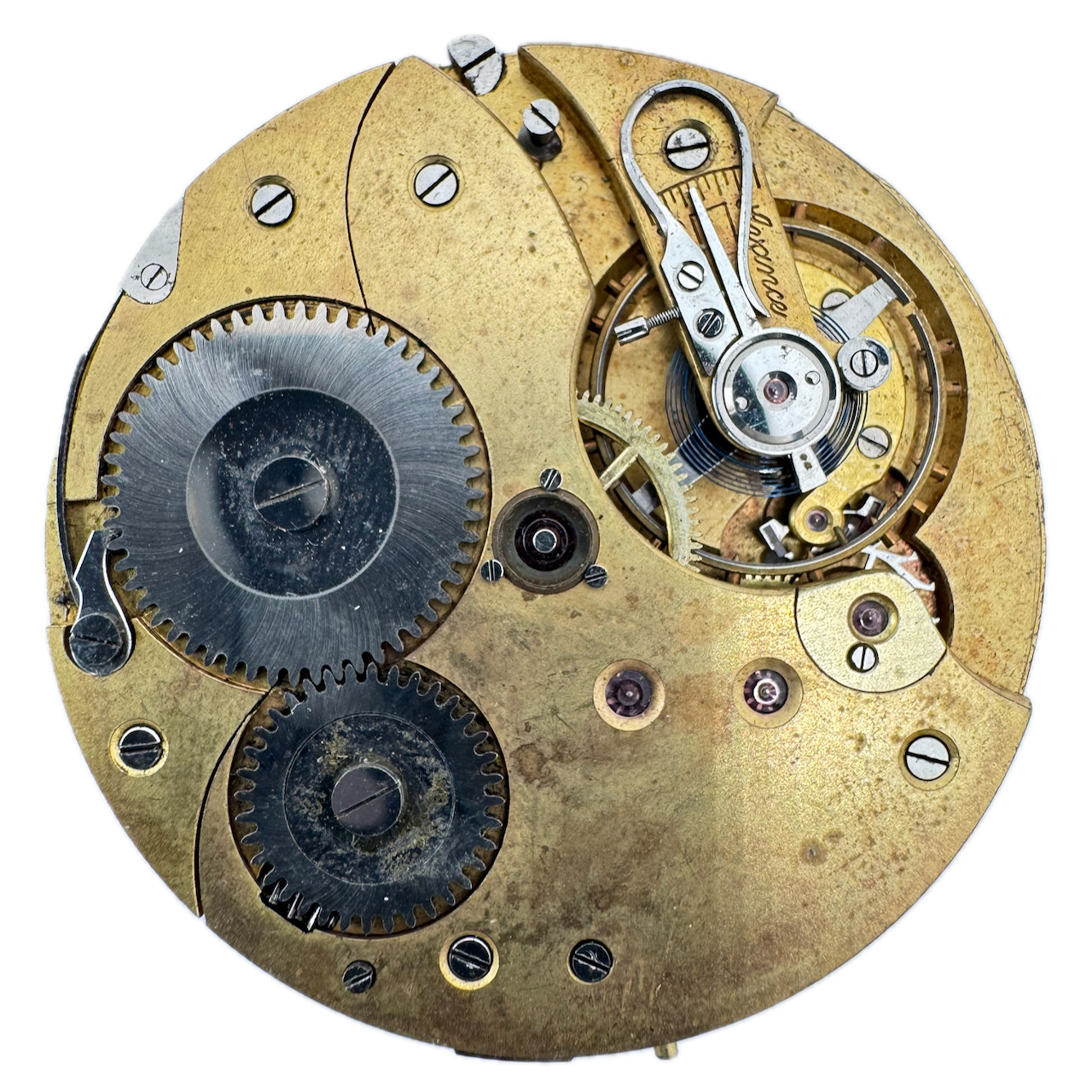Antique 42.5mm Unbranded Mechanical Pocket Watch Movement Gold Hands Enamel Dial